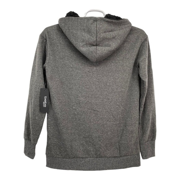 NEW Bebe Sport Women's Sweatshirt Logo Marbled‎ Gray Size Medium M - Picture 9 of 10